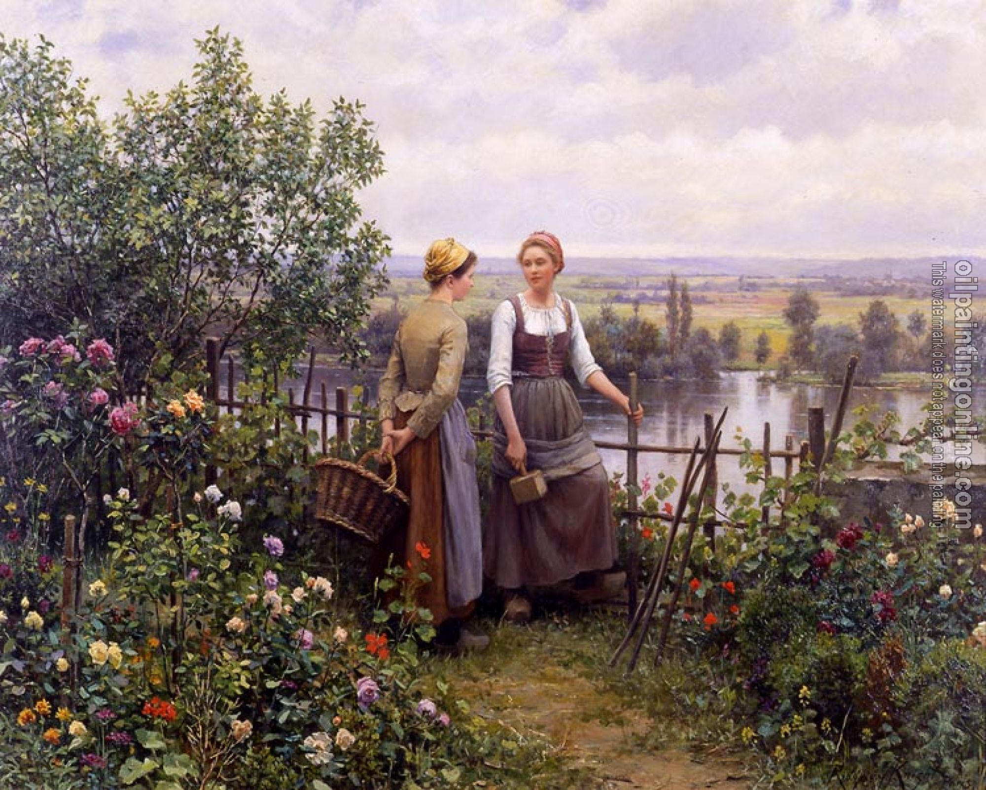 Daniel Ridgway Knight - Maria and Madeleine on the Terrace